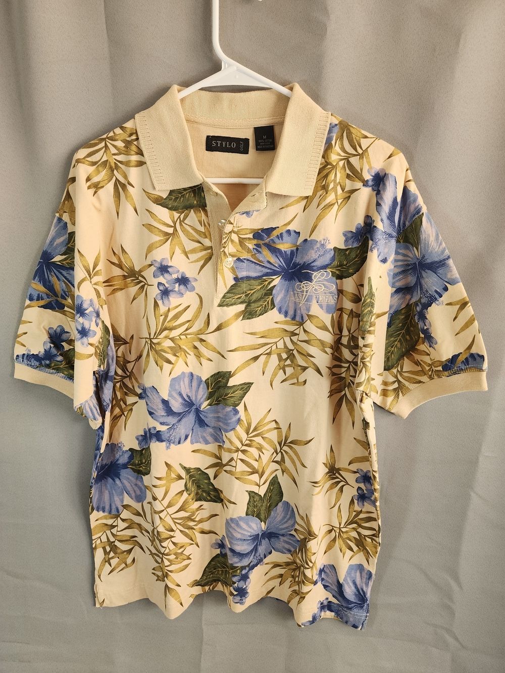 Stylo Cream Polo with Blue Floral Print